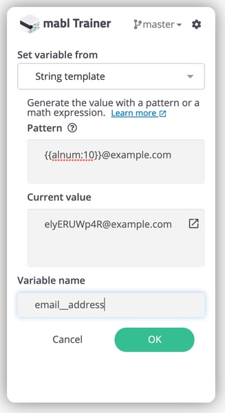A screenshot showing how you can create an email_address variable and reference the variable in each of the three steps.