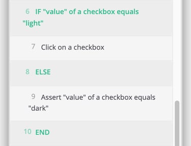 A screenshot showing how to create a simple conditional to check the state and reset it if it is not in the desired state.