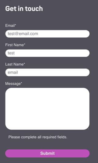 A screenshot of the mabl contact form.